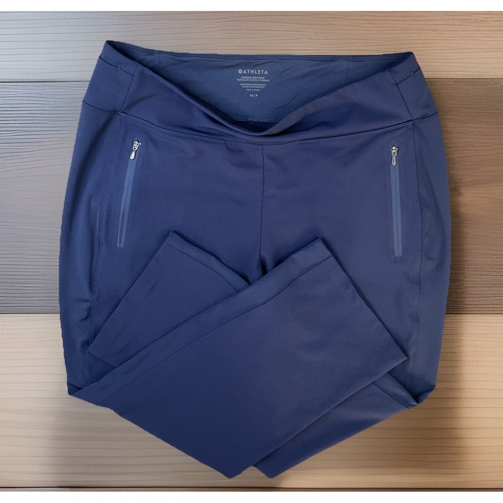 Athleta Navy High-Rise Ankle Performance Pants